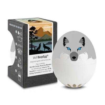 Image of Wolf BeepEgg Egg Timer for Boiling Eggs Musical Cooker Soft, Medium, Hard Boiled Food Safe Singing Floating 3 Levels of Doneness Brainstream