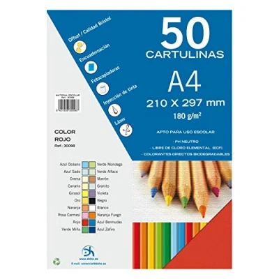 Image of Dohe Pack of 50 Pieces Card, A4 red