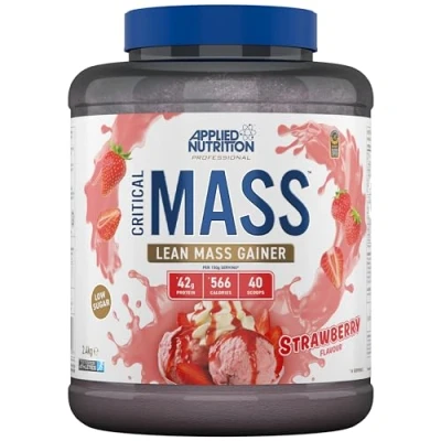 Image of Applied Nutrition Critical Mass Professional Weight Gain Protein Powder, High Calorie Gainer, Lean (2.4kg 16 Servings) (Strawberry)