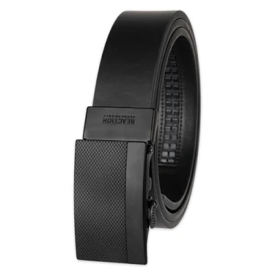 Image of Kenneth Cole REACTION Men&#039;s Perfect Fit Adjustable Click Belt, Black Matte, Small (30 32)