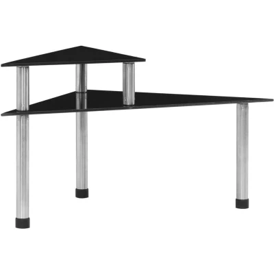 Image of vidaXL Kitchen Shelf Black 49.5x35x26 cm Tempered Glass
