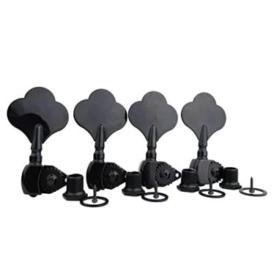 Image of Guyker Open Frame Electric Bass Machine Head (4 Right hand) Ratio Gear 1:20 Tuners Tuning Key Pegs black