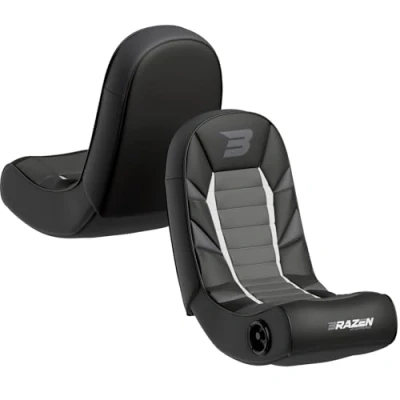 Image of BraZen Python 2.0 Bluetooth Gaming Chair Foldable Floor Rocker with Speaker for Children Grey