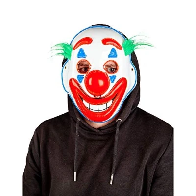 Image of Wicked Costumes Halloween Happy Face E.L Clown Mask Light Up