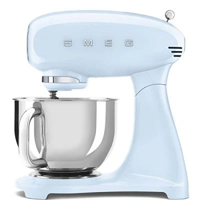 Image of Smeg SMF03PBUK 50s Retro Design Stand Mixer in Pastel Blue