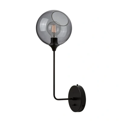 Image of DESIGN BY US Ballroom Long wall light, smoke grey, glass, hand blown