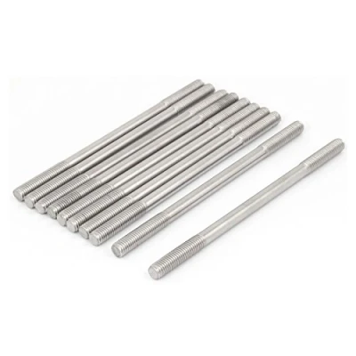 Image of Sourcingmap M8 x 150mm Tight Adjustable Push Double End Thread Stud Teeth Rod 10pcs