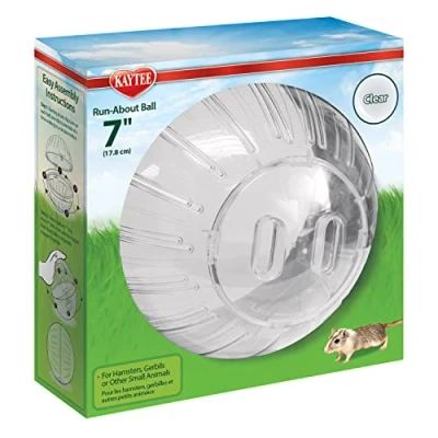 Image of Kaytee , Run About Ball, Clear Coloured, Exercise Ball and Toys for Hamsters, Gerbils Other Small Animals, 17.8 cm Diameter