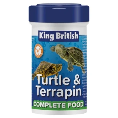 Image of King British Turtle &amp; Terrapin Complete Food 20g Tub Rich in Vitamins Minerals Natural Ingredients Contains a Variety of Shrimp, Gammarus Krill