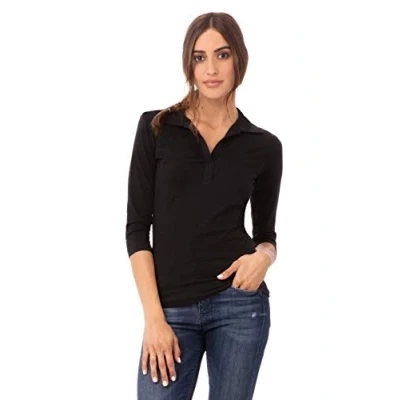 Image of Uniform Works B038 S Ladies V Neck T Shirts, Black