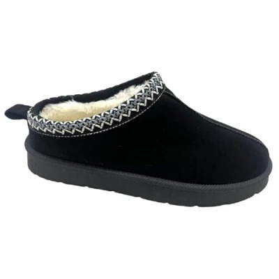 Image of sole london Womens Warm Faux Fur Lined in Out Door Ladies Slip ON Slippers Shoes Boots Black