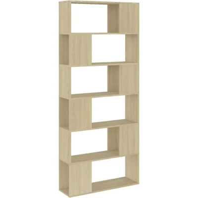 Image of vidaXL Book Cabinet Room Divider Sonoma Oak 80x24x186 cm Engineered Wood