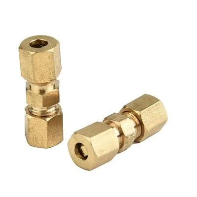 Image of 3/16 Brake Line Connector Brass Without Flaring