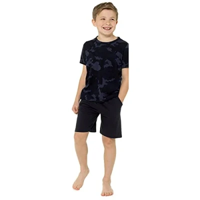 Image of undercover lingerie Boys Camo Short Pyjamas LN026 Blue 5 6 Years