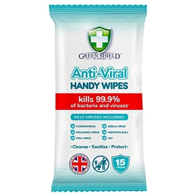 Image of Green Shield Anti Viral Handy Wipes Pack of 15