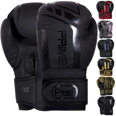 Image of PSS PU Matt Leather Kids Boxing Gloves 4oz, 6oz, 8oz Punching bag MMA Muay Thai for Fighting, Aggressive &amp; Kickboxing junior Sparring Training 1025 (1025 Black, 4 oz)
