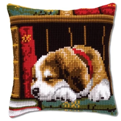 Image of Vervaco Cross Stitch Kit: Cushion: Dog Sleeping, NA, 40 x 40cm