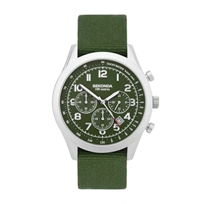 Image of Sekonda Mens Military Style Chronograph Watch (Green) 30067