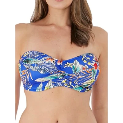 Image of Fantasie Burano Twist Bandeau Bikini Top Pacific Blue 30D