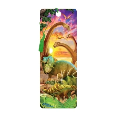 Image of 3D LiveLife Bookmark Dino Delight from Deluxebase. A Dinosaur with lenticular Artwork Licensed Renowned Artist Michael Searle