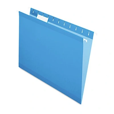 Image of Pendaflex Reinforced Hanging File Folders, Letter Size, Blue, 1/5 Cut, 25/BX (4152 BLU)