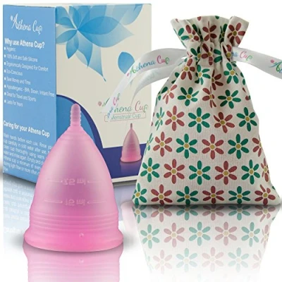Image of Athena Menstrual Cup One Pack, Period Cups for Light to Regular Flow (Size 1 Small) Soft Reusable Menstruation BPA Free Feminine Silicone Easy Use and Clean Tampon Pad Alternative (Transparent Pink)