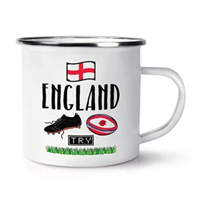 Image of Rugby England Retro Enamel Mug Cup