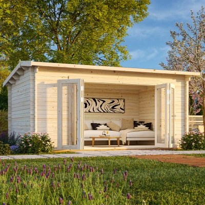 Image of Palmako Ines 5.2m x 3.8m Log Cabin Garden Office (44mm)