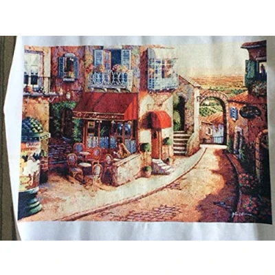 Image of Italian Afternoon Time 14ct 400x290stitch,72x52cm Big Landscape Non Stamped Counted Cotton Cross Stitch Kits
