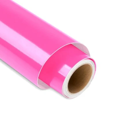Image of Hot Pink Permanent Vinyl for Cricut 12&quot; x 5FT Roll, Outdoor Self Adhesive Roll Decor Sticker, Party Decoration, Car Decal
