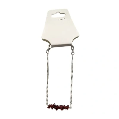 Image of VIE Silver Chain Chips Bracelet, Hessonite Garnet, One