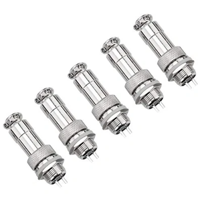 Image of Aviation Connectors, 5Pcs GX12 2Pin Male/Female Panel Metal Plug Socket Connector, Wire Connector