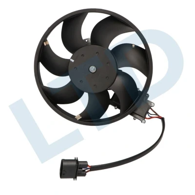 Image of 95562413400, 95562413401 Cooling fan NRF 47589 300mm 12V 270W without radiator shroud with control unit PORSCHE: Cayenne, AUDI: Q7