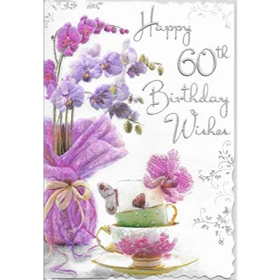 Image of Jonny Javelin Flowers Age 60 Birthday Card