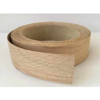 Image of Vale Veneers 30mm Real Oak Wood Veneer 5 metre Roll of Pre Glued Iron on Edging Tape/Banding (30mm)