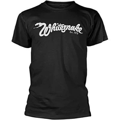 Image of Whitesnake Est 1978 Men&#039;s T Shirt Graphic Printed Black Tee L