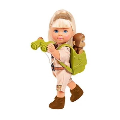 Image of Simba 105733481 Steffi Love Monkeys Doll in Expedition Outfit with Backpack, Binoculars, Lining and Two Cute Baby