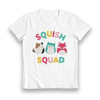 Image of Bioworld Squishmallows Squish Squad White Kids T Shirt 09 10 Year