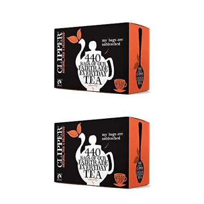 Image of Clipper Fairtrade Everyday Tea bags (Tag &amp; Envelope) 440 (2 Packs)