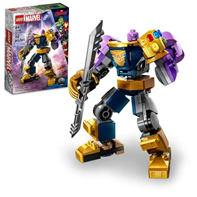 Image of LEGO Marvel Thanos Mech Armor 76242, Avengers Action Figure Set, Building Toy with Infinity Gauntlet &amp; Stones, Collectable Super Hero Gift for Boys and Girls Ages 6 Plus