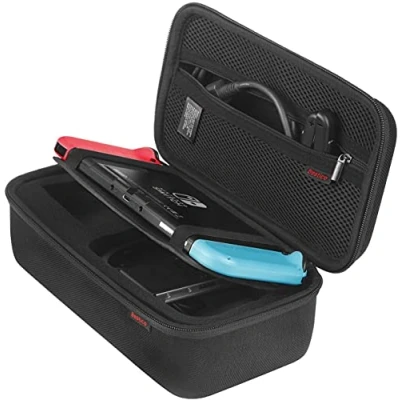 Image of Bestico Case for Nintendo Switch and OLED Model, Travel Carry Console, AC Adapter, HDMI Cable, Joy con Grip, Strap, with 10 Games Cartridge Holders