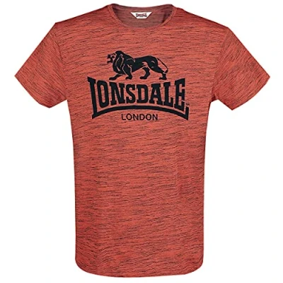 Image of Lonsdale London Men&#039;s Gargrave T Shirt, Mens, 113803, Marl Orange/Black, XXL