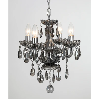Image of Rodeo Smoke Crystal 4 Arm Chandelier