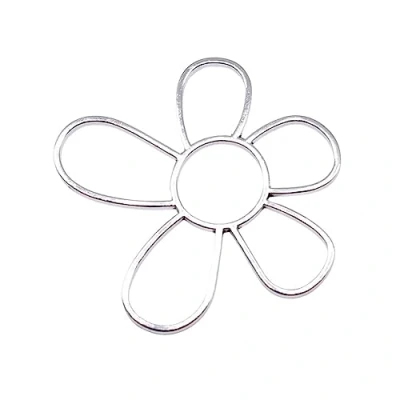 Image of xbiez Large Hollow Flower Pendant Charms for DIY Crafts Jewelry Making 48x42mm Silver/Gold Color Retro Open Pendants
