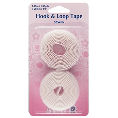 Image of Hook And Loop Tape V/Pack Sew On 20mm: White