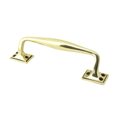 Image of Period Art Deco Pull Handle Aged Brass