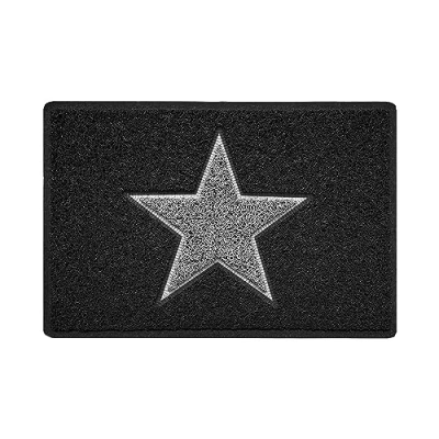 Image of Nicoman STAR Door Mat｜Entrance Barrier Dirt Trapper Floor Mat｜Patio Garden Conservatory Doormat｜Indoor Outdoor Matt｜Black with Grey Star, 60x40cm