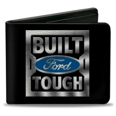 Image of Buckle Down Men&#039;s Bi Fold Wallet, Built Ford Tough, 4.0&quot; x 3.5&quot;