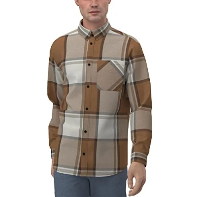 Image of JACK &amp; JONES Men&#039;s Jorowen Fast Check Shirt Ls FST, Chipmunk, L