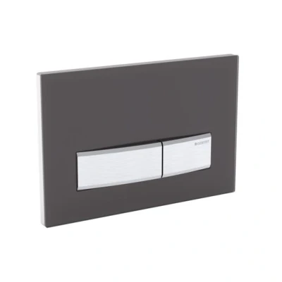 Image of Geberit Sigma 50 Dual Flush Plate Satinglass and Green 115 788 SE 5 115.788.SE.5